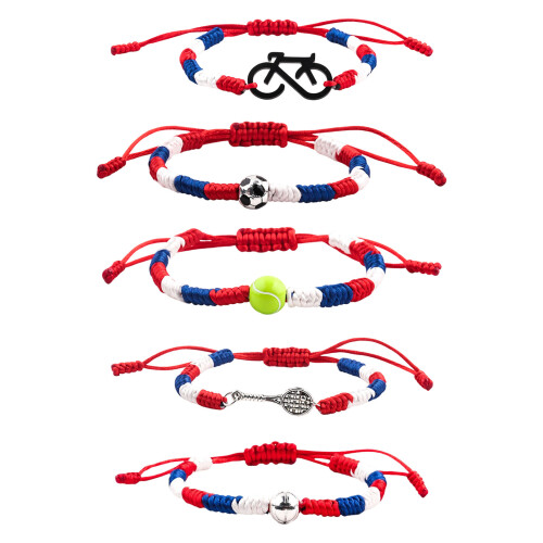 Sturdy Rope Braided Bracelet Featuring-tennis racket bracel 1