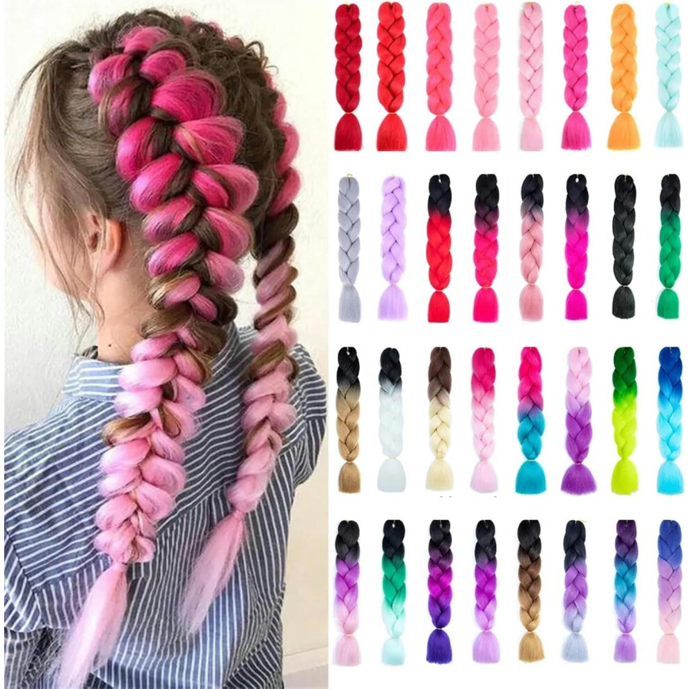 Human Hair Bundles Ombre Braiding Hair Crochet Braids 24 Inches DIY Hair Extension Model
