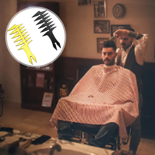 Peigne double face pour dos lissé et pompadour-Rouge 2