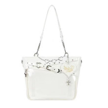 Transparente Tasche mit großer Kapazität und herzförmiger-Weiß