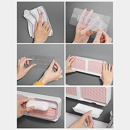 Organizer da bagno regolabile, antipolvere e impermeabile per un utilizzo versatile (rosa) 1