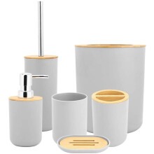 Stijlvolle badkameraccessoireset, duurzame zwarte complete set voor elke badkamerstijl, gemakkelijk schoon te maken, ruimtebesparend ontwerp (6-delig)