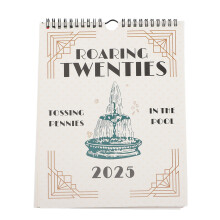 Kalender 2025, Retro-Muster, Monatsplaner,