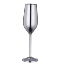 Elegante copa de champán, copas de champán de acero inoxidable apto para uso alimentario, superficie galvanizada, vaso de champán irrompible con