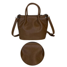 Fashionable Crossbody Bag PU Leather Shoulder Purse-Khaki