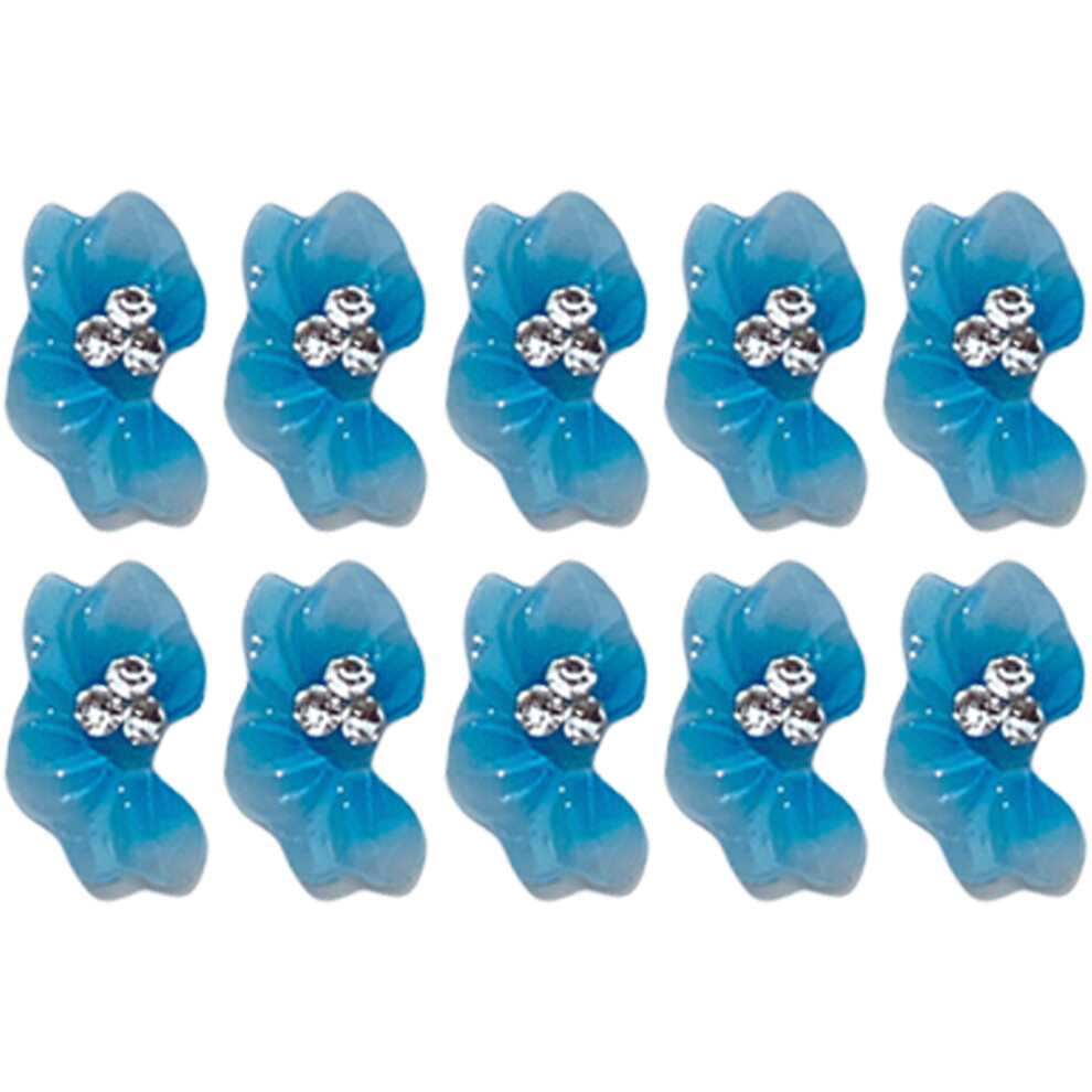 10Pcs Flower Nail Charms Resin Nail Rhinestones Nail-HY1291