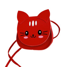 Crossbodytas voor meisjes Leuke kattenprint Lichtgewicht-Rood