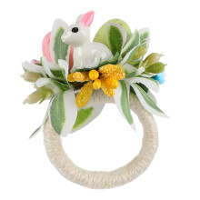 Handcrafted Wood Easter Napkin Rings with Rabbit-1 6840