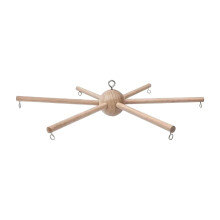 Wooden Mobile Frame Kit For Nursery Bed Bell Wind Chimes Natural Wood Finish Crib Compatible