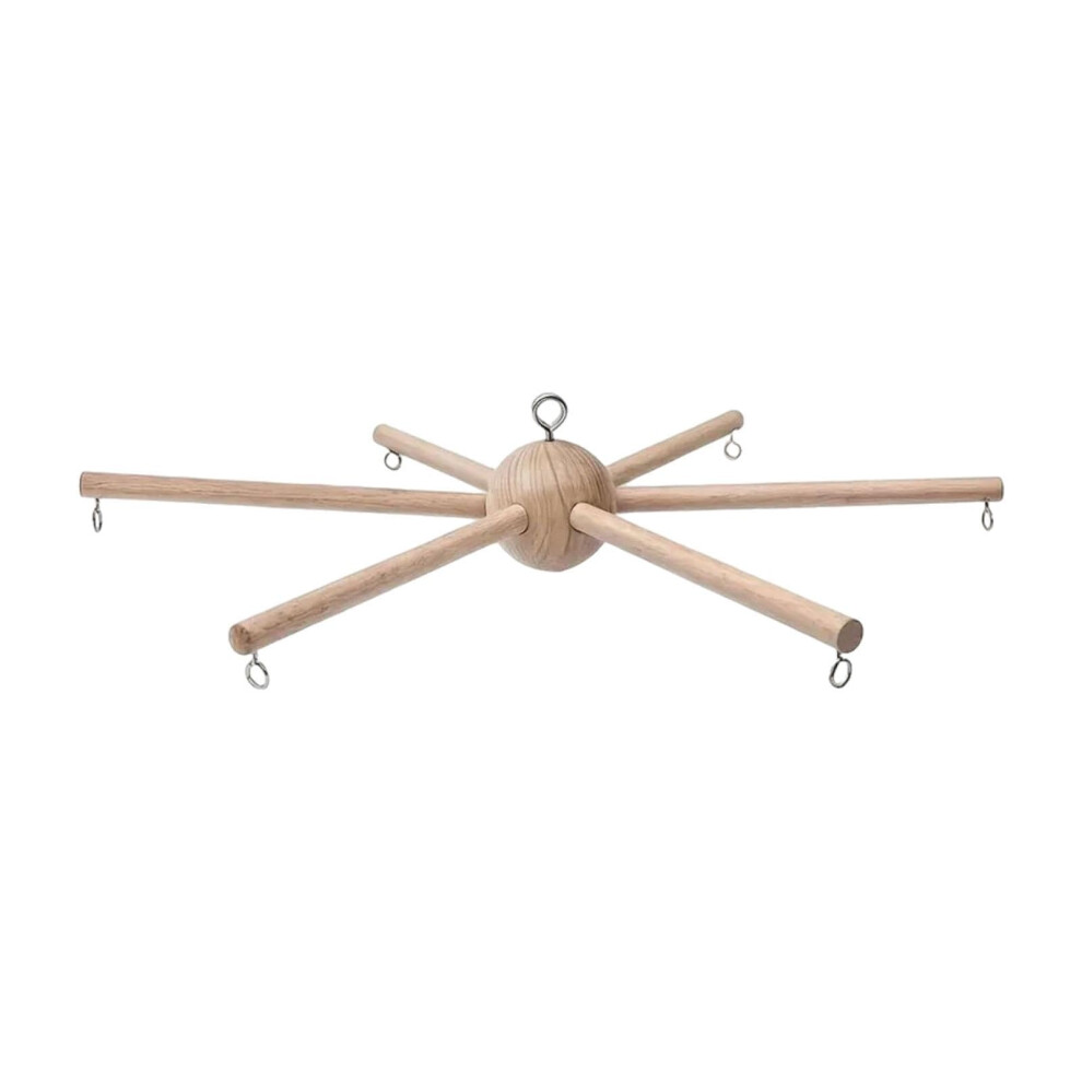 Wooden Mobile Frame Kit For Nursery Bed Bell Wind Chimes Natural Wood Finish Crib Compatible