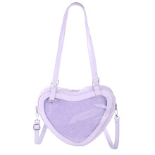 Women Heart Shaped Shoulder Bag Crossbody Messenger Bag-Purple
