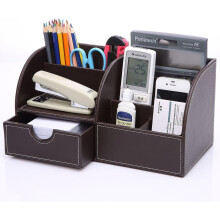 Schreibtisch-Organizer für Bürobedarf, ästhetisch ansprechend mit strapazierfähigem Lederbezug, professioneller Schreibtisch-Organizer für