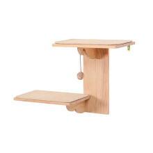 Natural Wood Wall Mounted Sisal Pad Double Layer Cats Perches