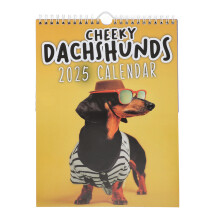 Hängekalender 2025, Cartoon-Hundemuster, 12