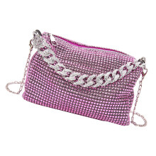 Elegante Damen-Clutch mit Strasssteinen, Umhängetasche,-Rosa