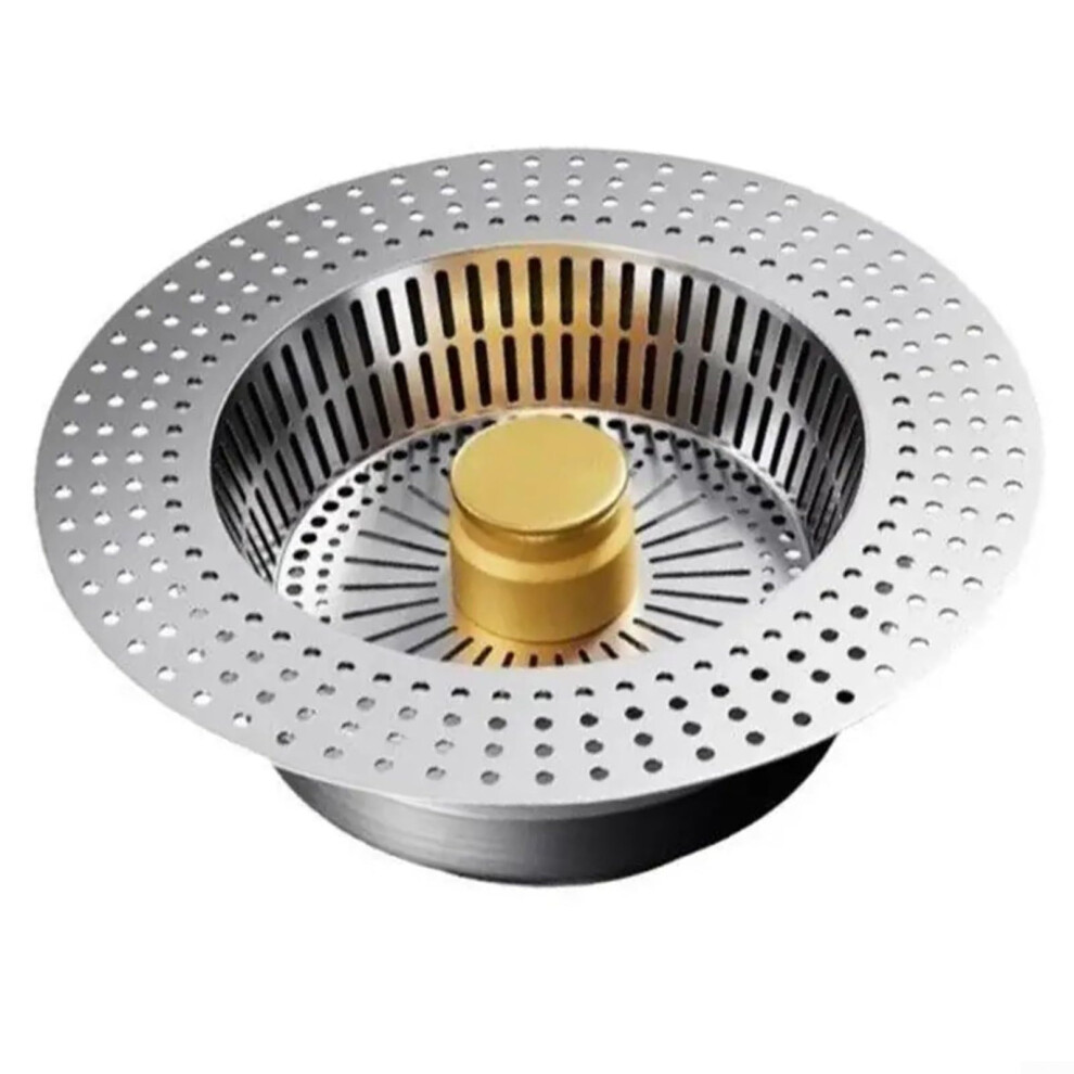 Deep Bowl Kitchen Sink Strainer Stainless Steel Drain Basket Filter For Vegetable Washing Basin Gold Finish 9323874415703