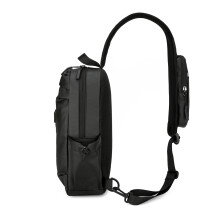 Unisex Casual Waterproof Chest Bag Multi Pocket Large-Black