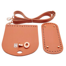 Gehaakte tas Crafting Kit PU lederen basis met metalen-Bruin