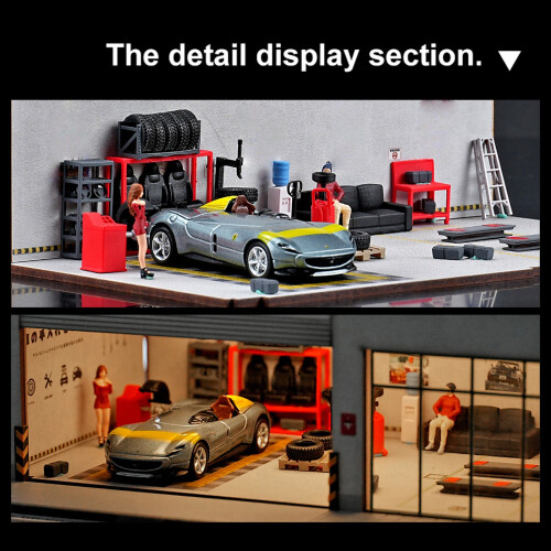 Simulation 1/64 Model Garage Car Repair Tools Kits with 1