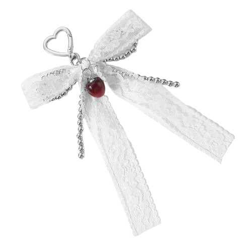 Creatieve doe-het-zelf-bogen sleutelhanger retro- Witte kers