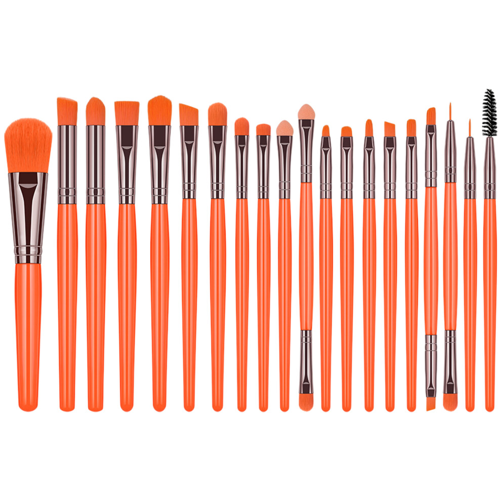 Orange 20Pcs Professional Makeup Brush Set Cosmetic-Fluorescent