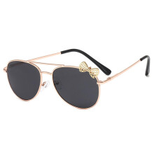 Kids Sunglasses Metal Frame For Girls Outdoor Cycling Glasses Gold And Black Photography Accessories