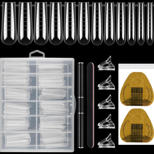 Coffin Nail Tips Set Long Nail Tips for Acrylic Nails-Set No. 4