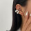 Lightweight Alloy Clip On Earrings Multi Layer-white k 6459 5