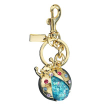 Porte-clés coccinelles-Diamant de couleur fantaisie doré