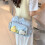 Practical Ita Bag Crossbody Pack Nylon Shoulder Bag Large-Blue 5