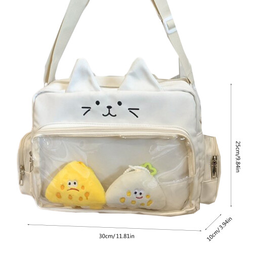Practical Ita Bag Crossbody Pack Nylon Shoulder Bag Large-Blue 2