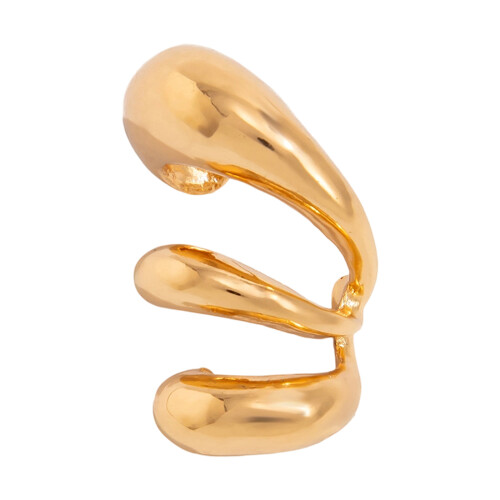 Clips d'oreilles creux en couches élégants,-Couleur or 3697
