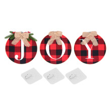 Letreros de estilo rústico con la palabra "JOY" y coronas de arpillera rústica, decoraciones de madera de alta calidad para interiores y exteriores