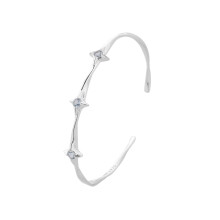 Bracelet manchette ouvert réglable avec étoile brillante, léger,