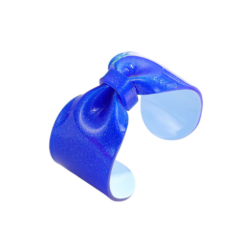 Stylish Oversized Bowknot Resin Bangle Eye Catching Casual-Blue