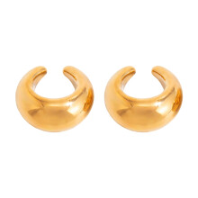 Clips d'oreilles creux multicouches légers,-Couleur or 6459