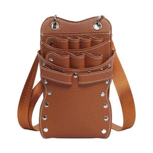 Multifunctioneel 7-pocket kappersaccessoires organisator-bruin