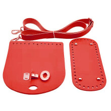 Gehaakte tas Crafting Kit PU lederen basis met metalen gesp-Rood