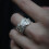 Fashionable Adjustable Open Ring with Feather Thorn-Silver 2