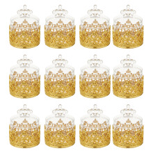 Set mit 12 dekorativen Süßigkeitenhaltern, zarter-goldene Krone