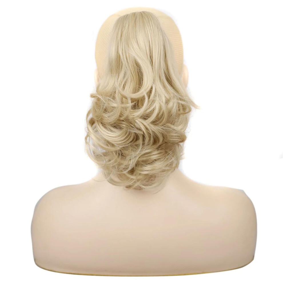 Unisex Claw Clipon Hair Ponytail Hair Extensions For Women, 12Inch, Curly Wavy Hair Tails, Grab Clip