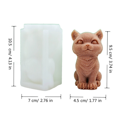 Moules à bougies en forme de chat, en Silicone, pour décorations 2