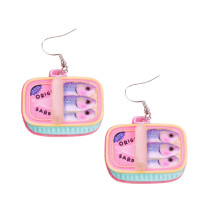 Quirky Canned Fish Inspired Earrings Lightweight Alloy Jewelry