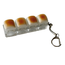 Nieuwigheid Broodvormige sleutelhanger Stevige rubberen-8 cm