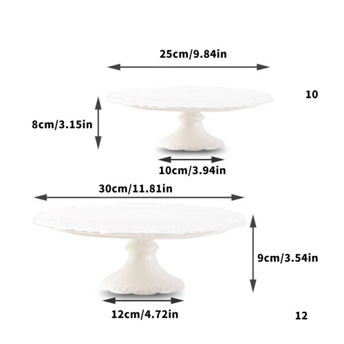 Multifunctioneel elegant keramisch reliëfdienblad voor-10 inch 2