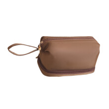 Doppellagige Make-up-Tasche für Damen und Mädchen,-braun