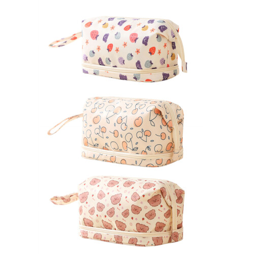 Modische Make-up-Tasche, doppellagige, ästhetische-03Stil 1