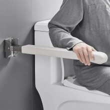 Toilet Safety Rails, Space Saving Foldable Grab Bar For Bathrooms, Easy To Install Handicap Grab Bars Rails With Flip Up Design, Non-Slip Stainless St