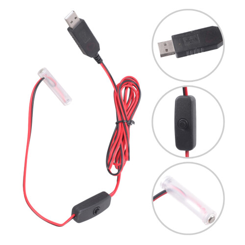 Remplacement de batterie 3V LR03 alimenté par USB avec-1 mètre 1