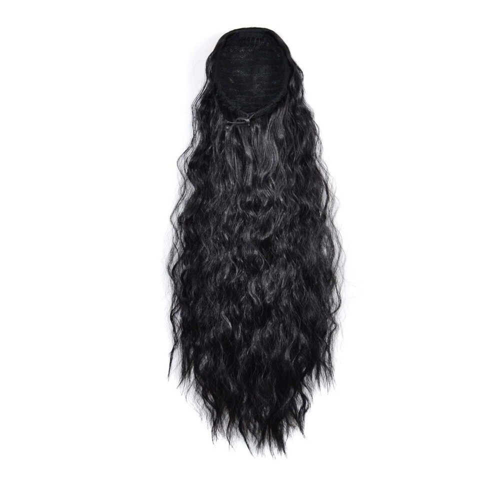 Unisex Hair Extensions Clipin 22 Inch Wavy Synthetic Curly Ponytail For Women, 55Cm Color A